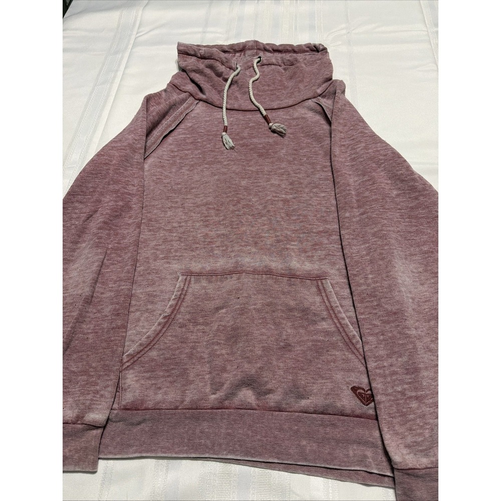 Roxy Womens Funnel Neck Pullover Sweatshirt Rose Heather Raglan XL